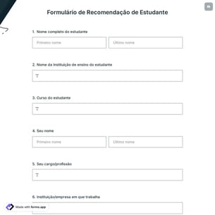 Formulário de Recomendação de Estudante