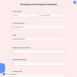 Formulaire de Informations Familiales