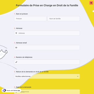 Formulaire de Prise en Charge en Droit de la Famille