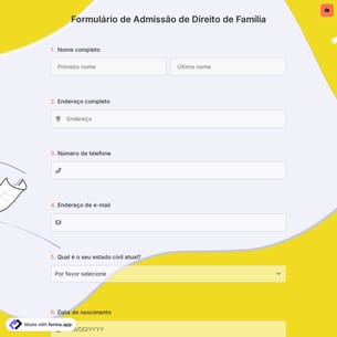 Formulário de Admissão de Direito de Família