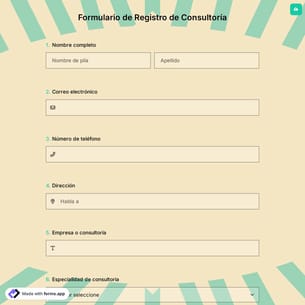 Formulario de Registro de Consultoría