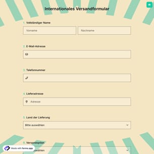 Internationales Versandformular