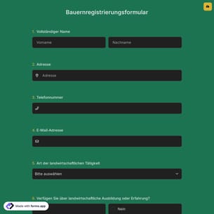 Bauernregistrierungsformular