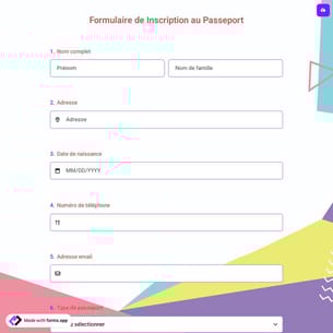 Formulaire de Inscription au Passeport