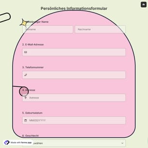 Persönliches Informationsformular