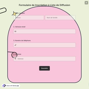 Formulaire de Inscription à Liste de Diffusion