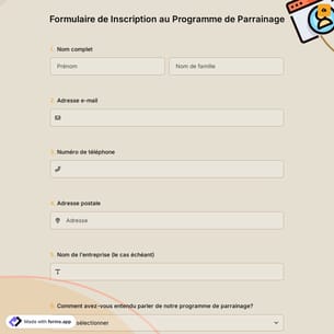 Formulaire de Inscription au Programme de Parrainage