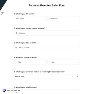 Request Absentee Ballot Form