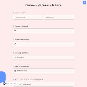 Formulário de Registro do Aluno