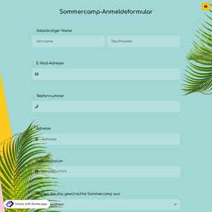 Sommercamp-Anmeldeformular