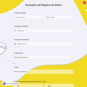Formulário de Registro de Eleitor