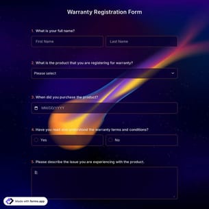 Warranty Registration Form