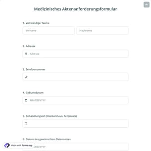 Medizinisches Aktenanforderungsformular