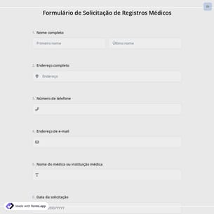 Formulário de Solicitação de Registros Médicos