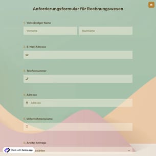 Anforderungsformular für Rechnungswesen