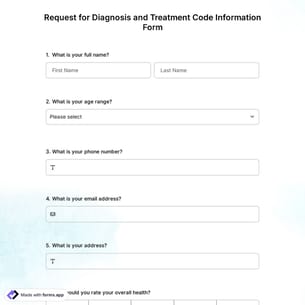 Request for Diagnosis and Treatment Code Information Form