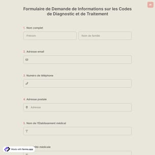 Formulaire de Demande de Informations sur les Codes de Diagnostic et de Traitement