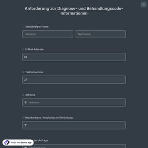Anforderung zur Diagnose- und Behandlungscode-Informationen