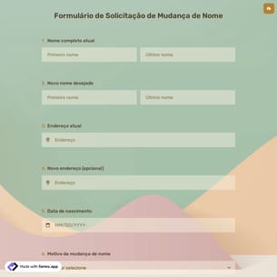Formulário de Solicitação de Mudança de Nome