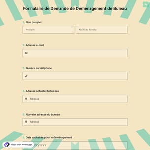 Formulaire de Demande de Déménagement de Bureau