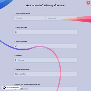 Ausnahmeanforderungsformular