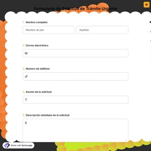 Formulario de Solicitud de Trámite Urgente