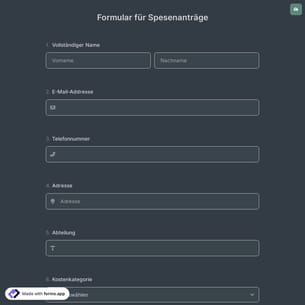 ​​Formular für Spesenanträge