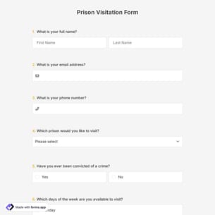 Prison Visitation Form