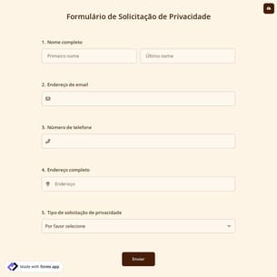 Formulário de Solicitação de Privacidade