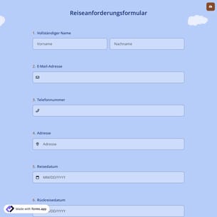 Reiseanforderungsformular