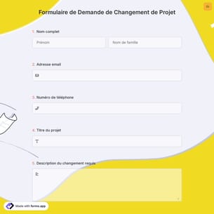 Formulaire de Demande de Changement de Projet