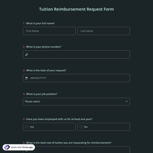 Tuition Reimbursement Request Form