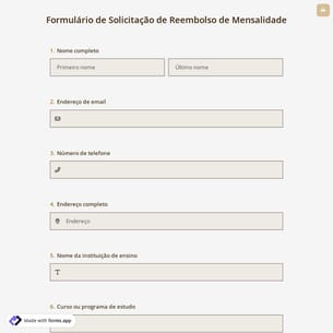 Formulário de Solicitação de Reembolso de Mensalidade