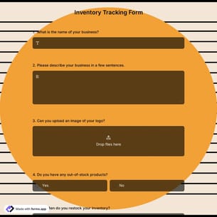 Inventory Tracking Form