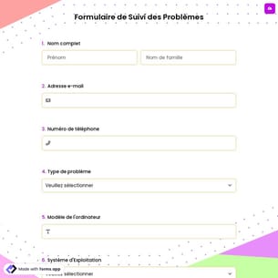 Formulaire de Suivi des Problèmes