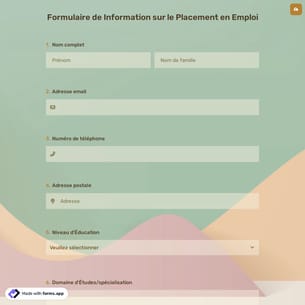 Formulaire de Information sur le Placement en Emploi