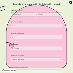 Formulario de Información de Colocación Laboral