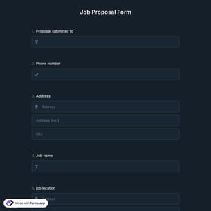 Job Proposal Form