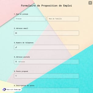 Formulaire de Proposition de Emploi