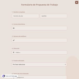 Formulario de Propuesta de Trabajo