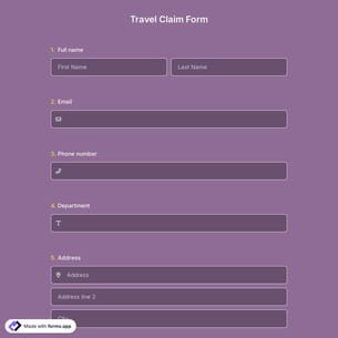 Travel Claim Form