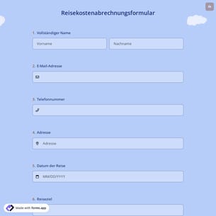 Reisekostenabrechnungsformular