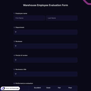 Warehouse Employee Evaluation Form