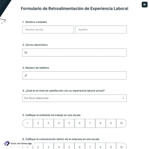 Formulario de Retroalimentación de Experiencia Laboral