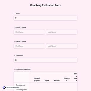 Coaching Evaluation Form