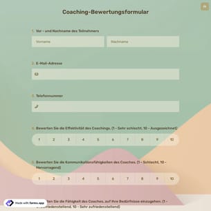 Coaching-Bewertungsformular