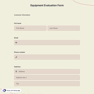 Equipment Evaluation Form