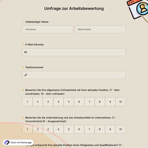 Umfrage zur Arbeitsbewertung