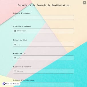 Formulaire de Demande de Manifestation