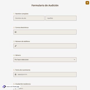Formulario de Audición